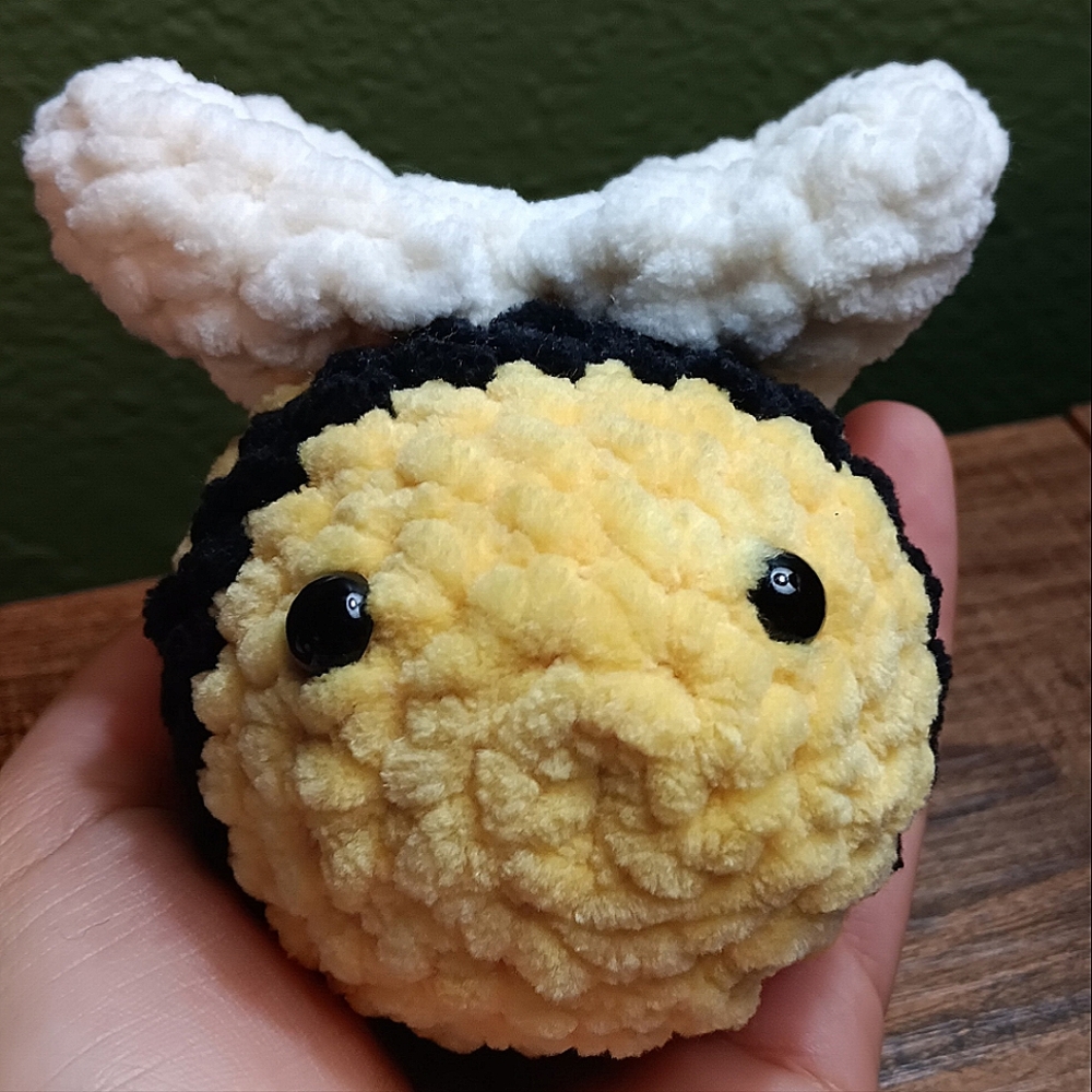 Handmade Crochet Mini Yellow and Black Bee Plushie
